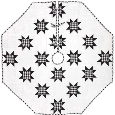 Emmie Black Patchwork Christmas Tree Skirt 60 VHC Brands - The Fox Decor